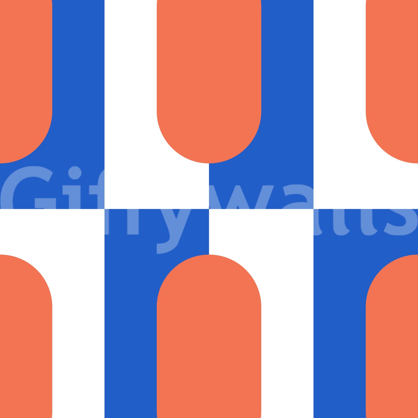 Fresh geometric coral blue wallpaper for interiors