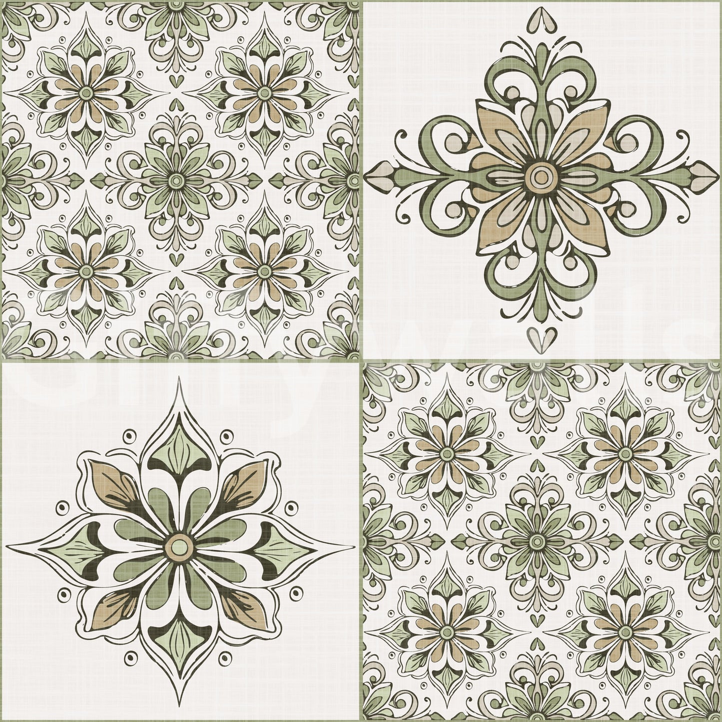 Earthy green wallpaper mural