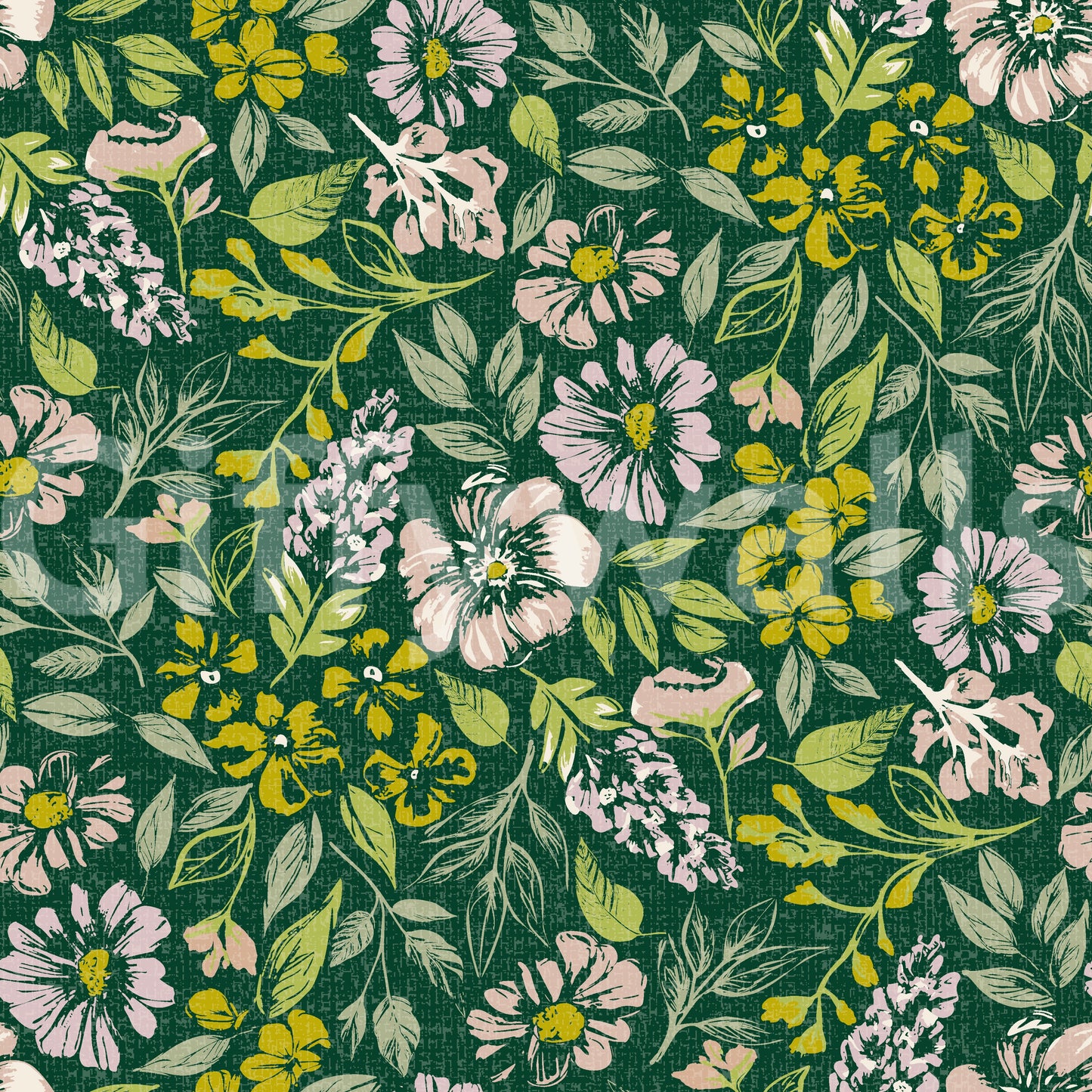 Rich botanical wallpaper mural