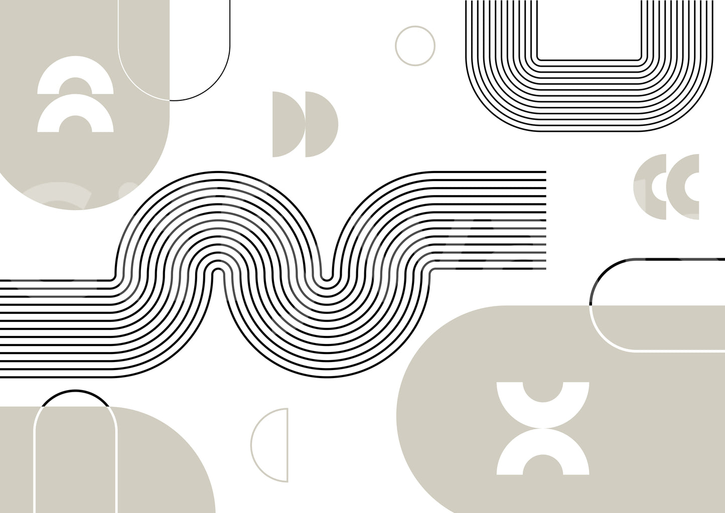 Stylish retro geometric wallpaper for walls