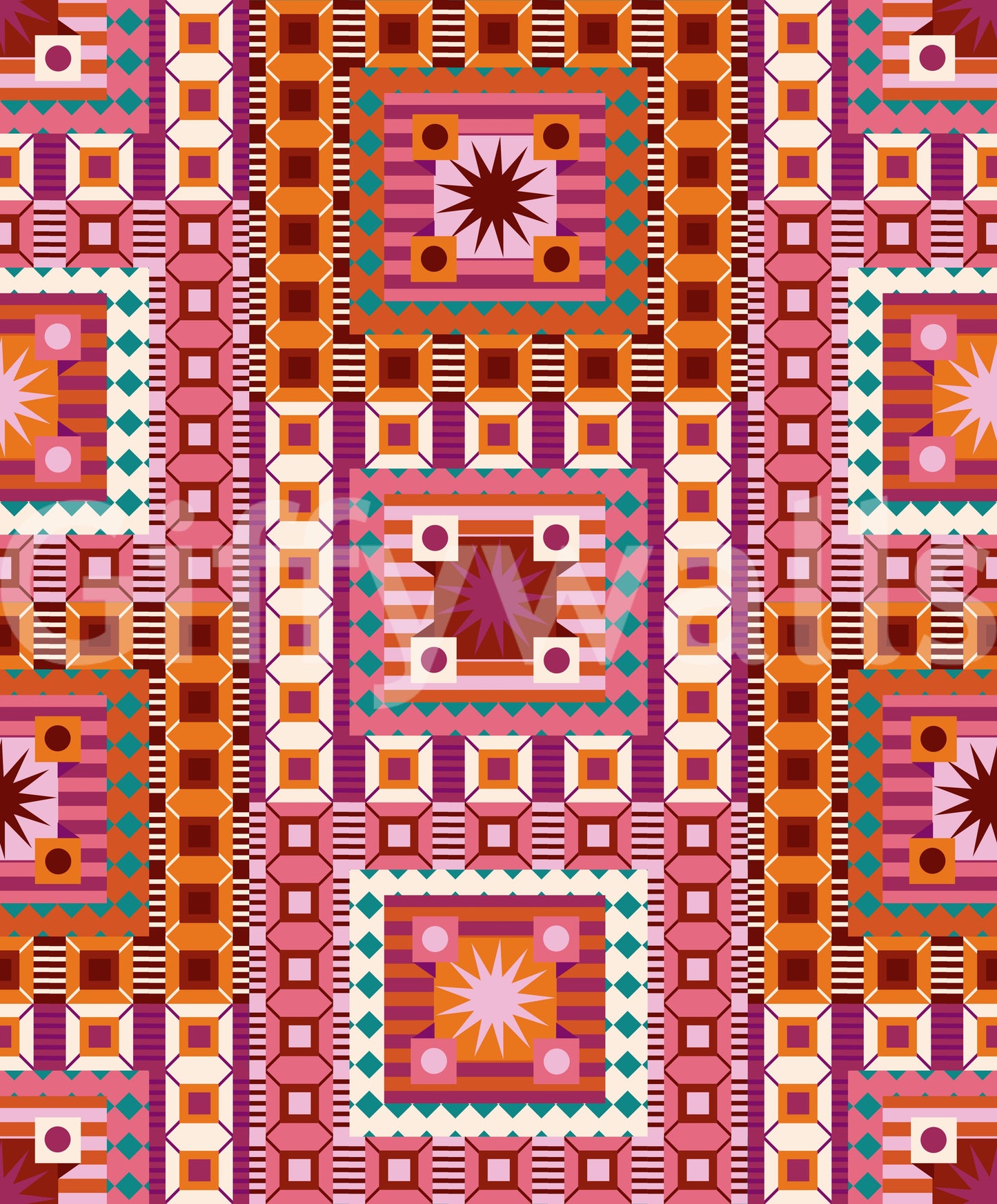 Crimson & Orange Burst Wallpaper