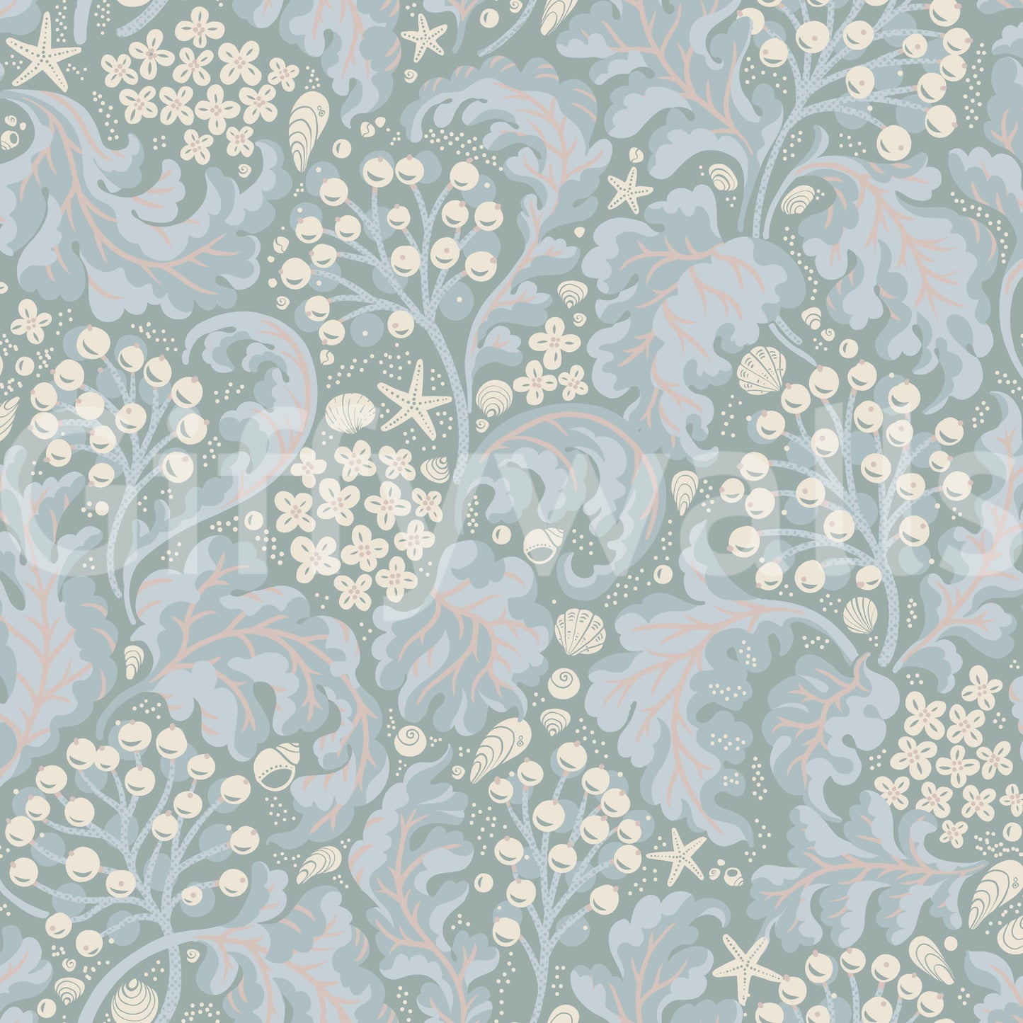 Soft glowing botanical wallpaper pattern