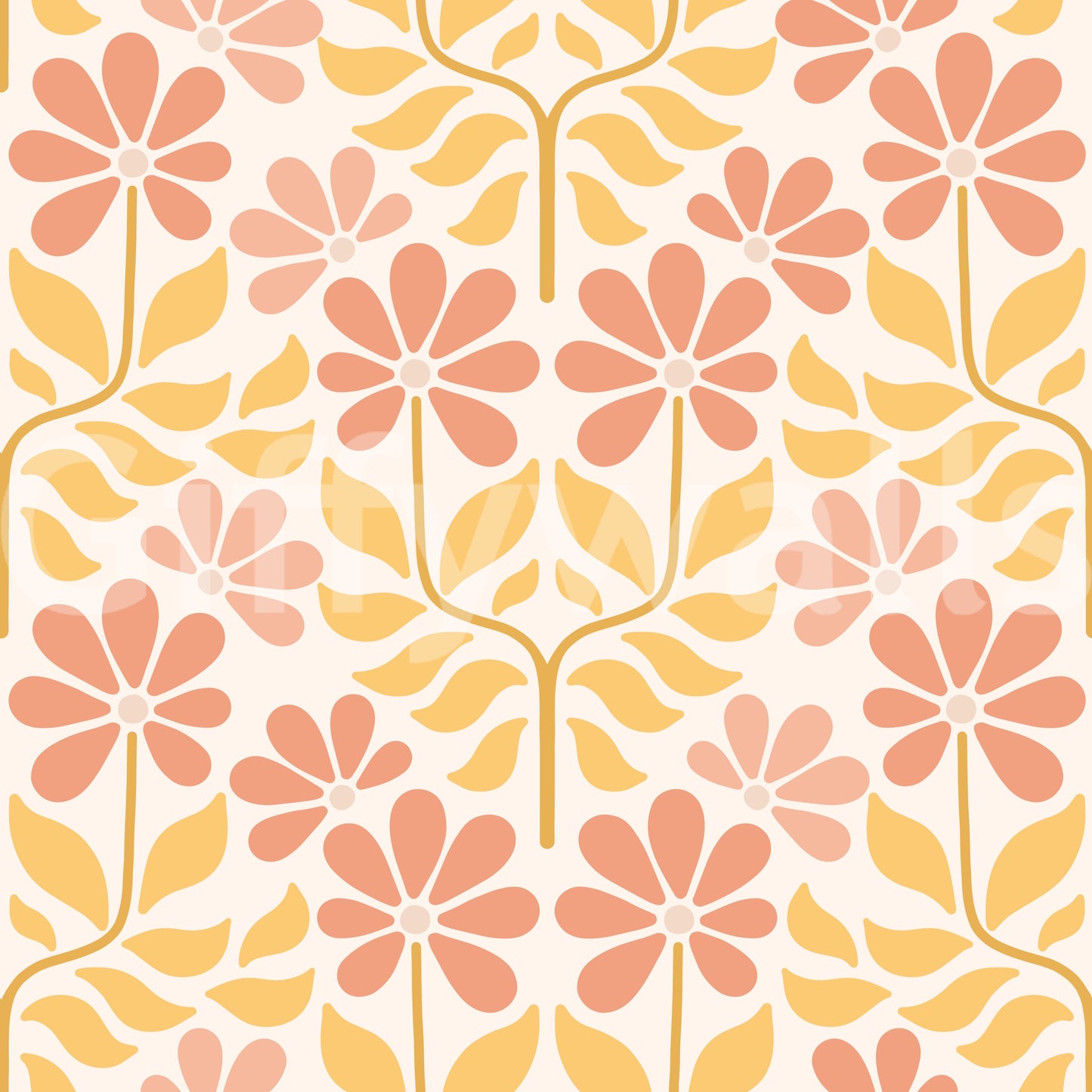 Retro Blooms Wallpaper