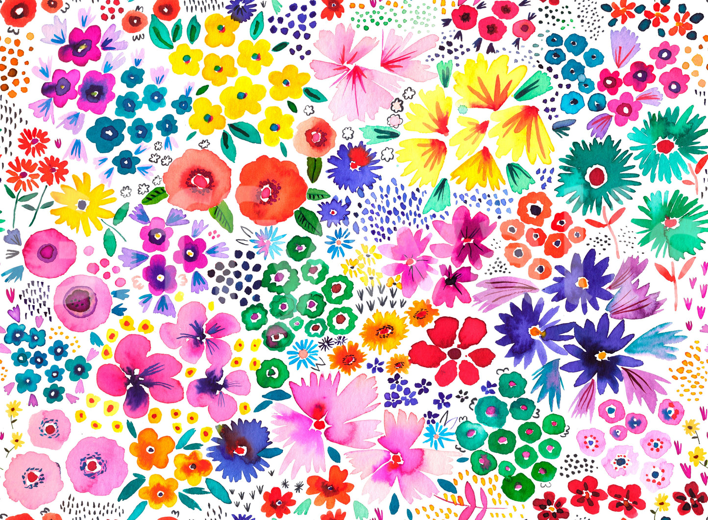 Whimsical vintage mural wallpaper