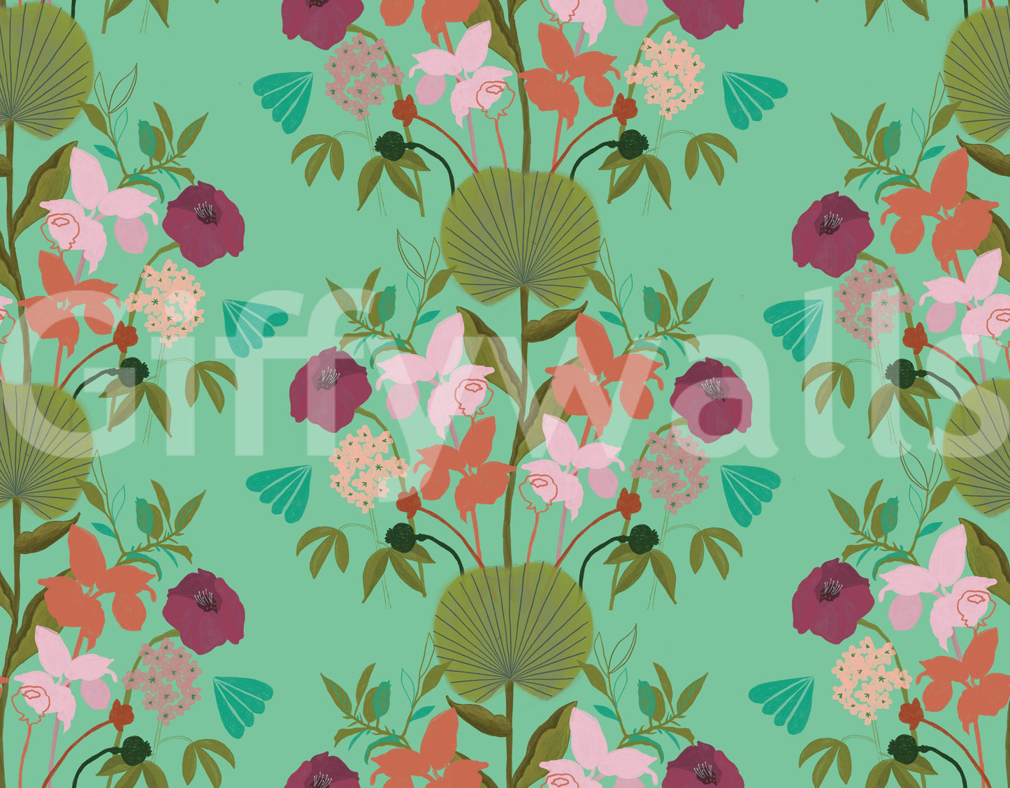 Peaceful lotus leaf design wallpaper