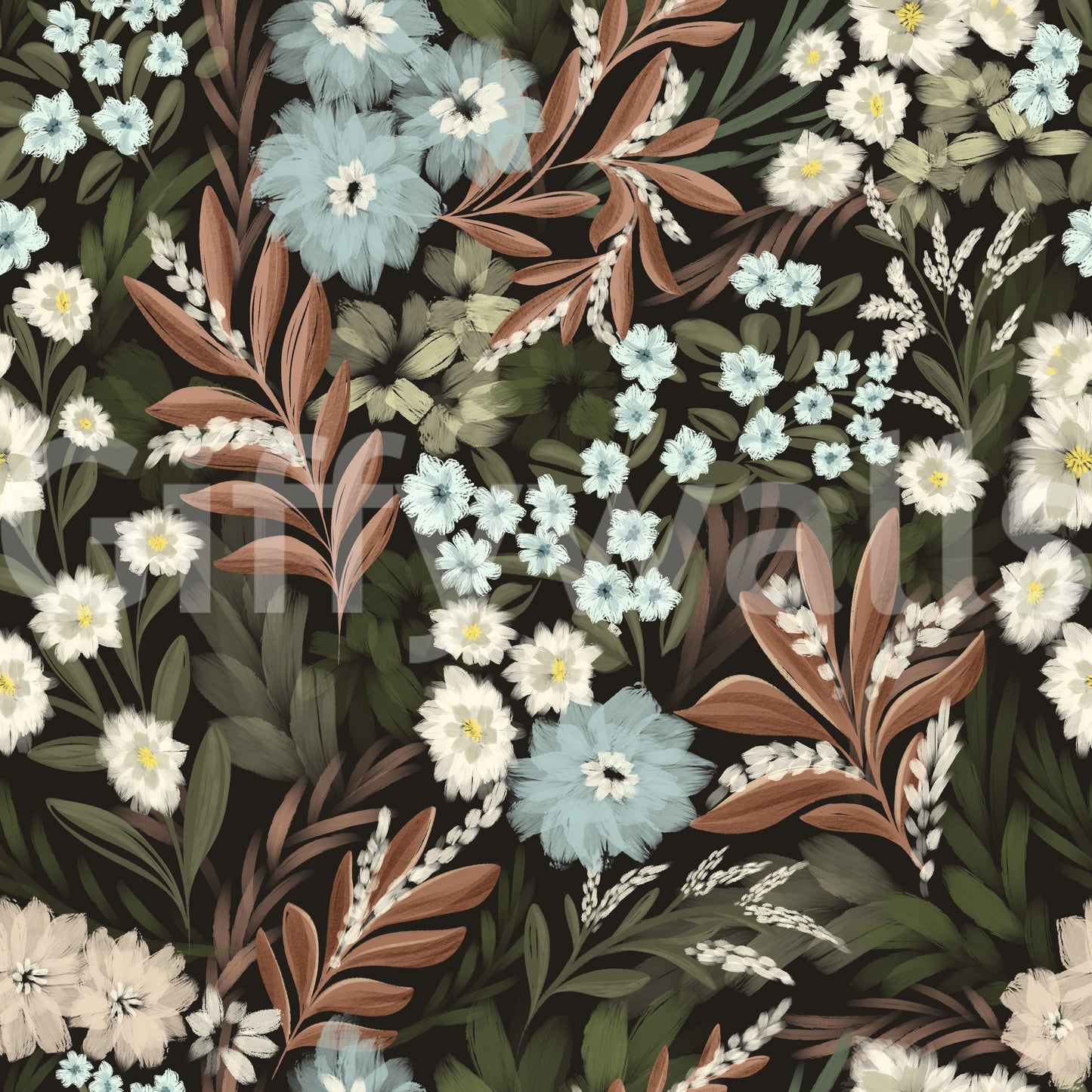 Midnight forest Bloom Wallpaper