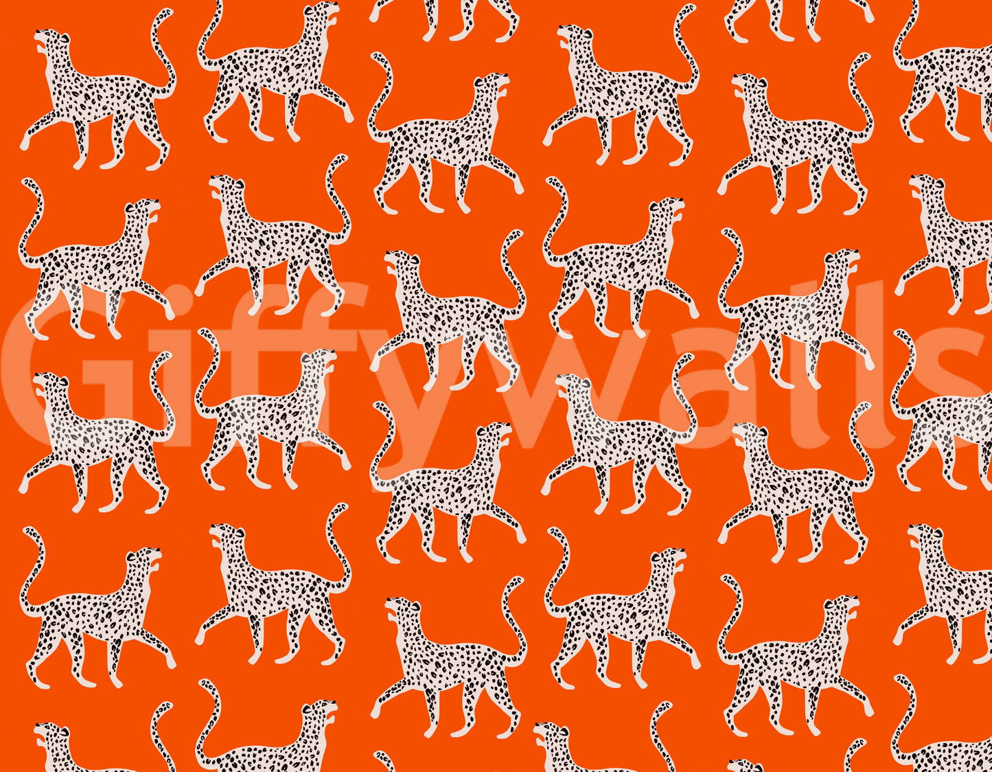 Playful mural with cheetah design