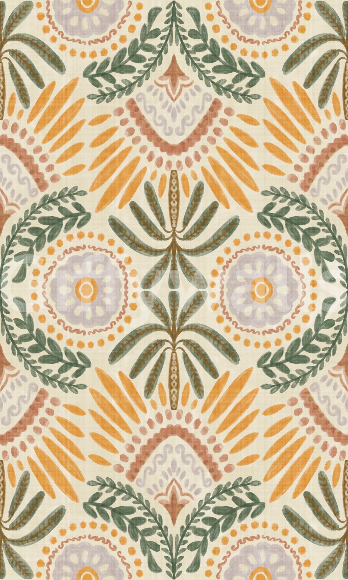 Peaceful nature-inspired wall mural