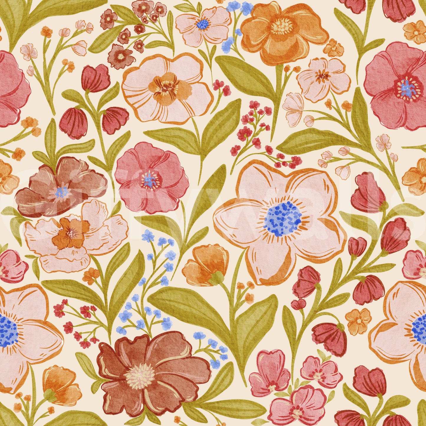 Nature-inspired mural for bedrooms