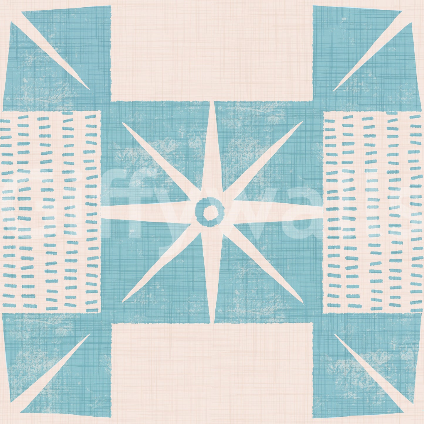 Quilt block wallpaper blue style