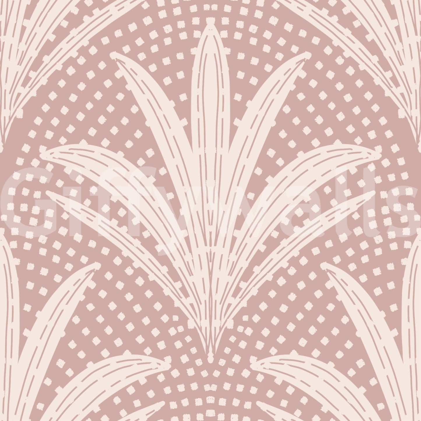 Palm leaf boho wallpaper mauve shade