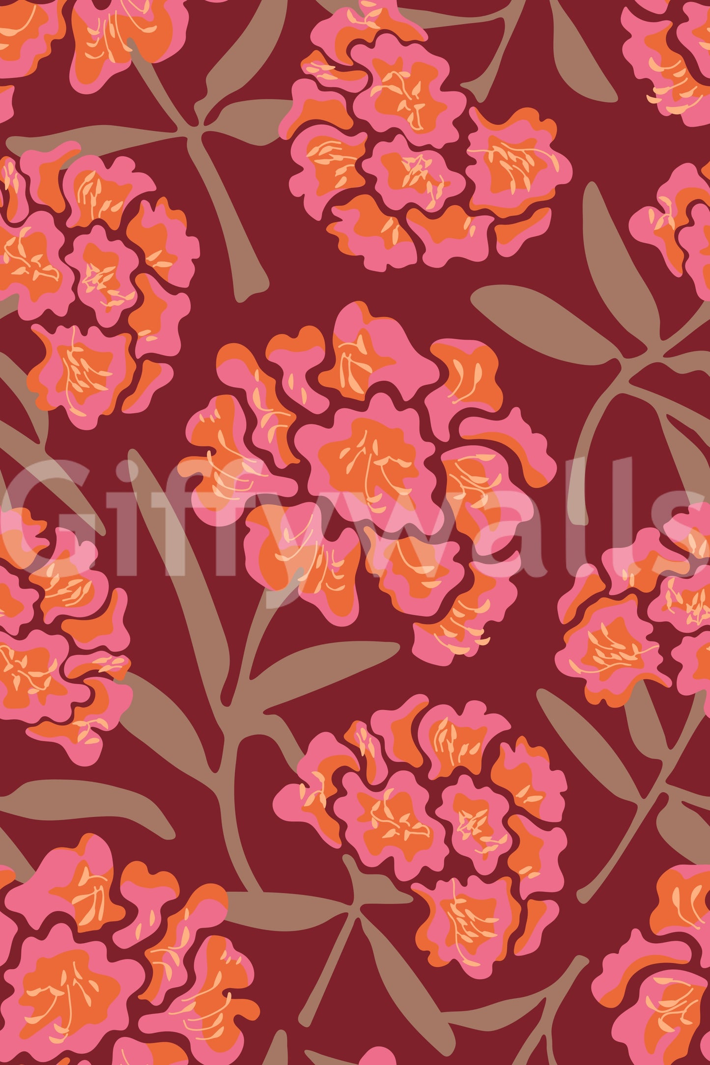 Easy-install retro floral wallpaper