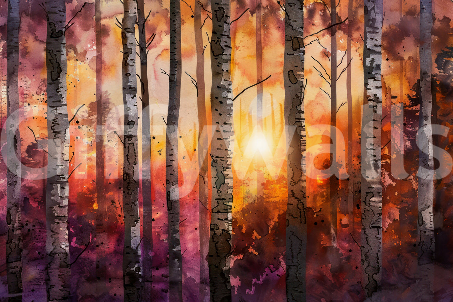 Warm wallpaper mural for walls with natural scenes