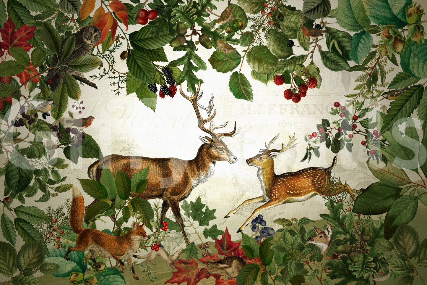 Painterly leaf design for cozy interiors