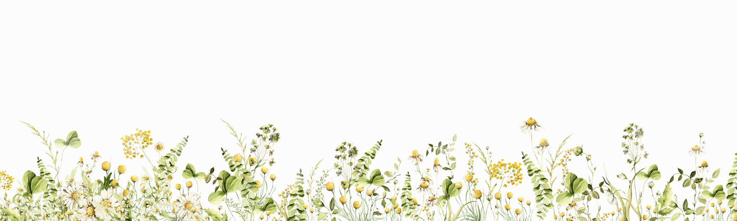 A lively summer meadow bloom wall mural for interiors