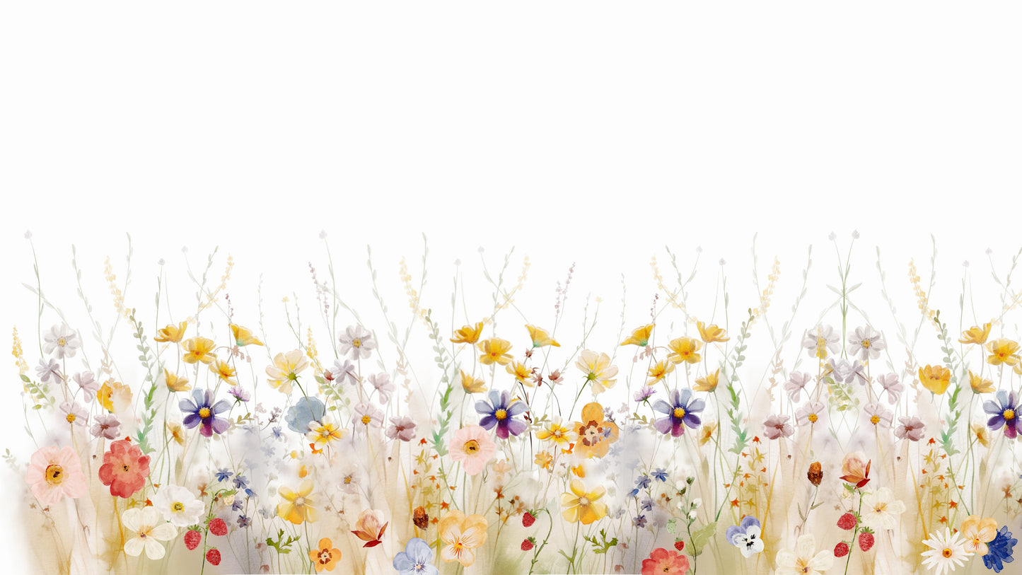 Whimsical Wildflower Meadow Wall Mural