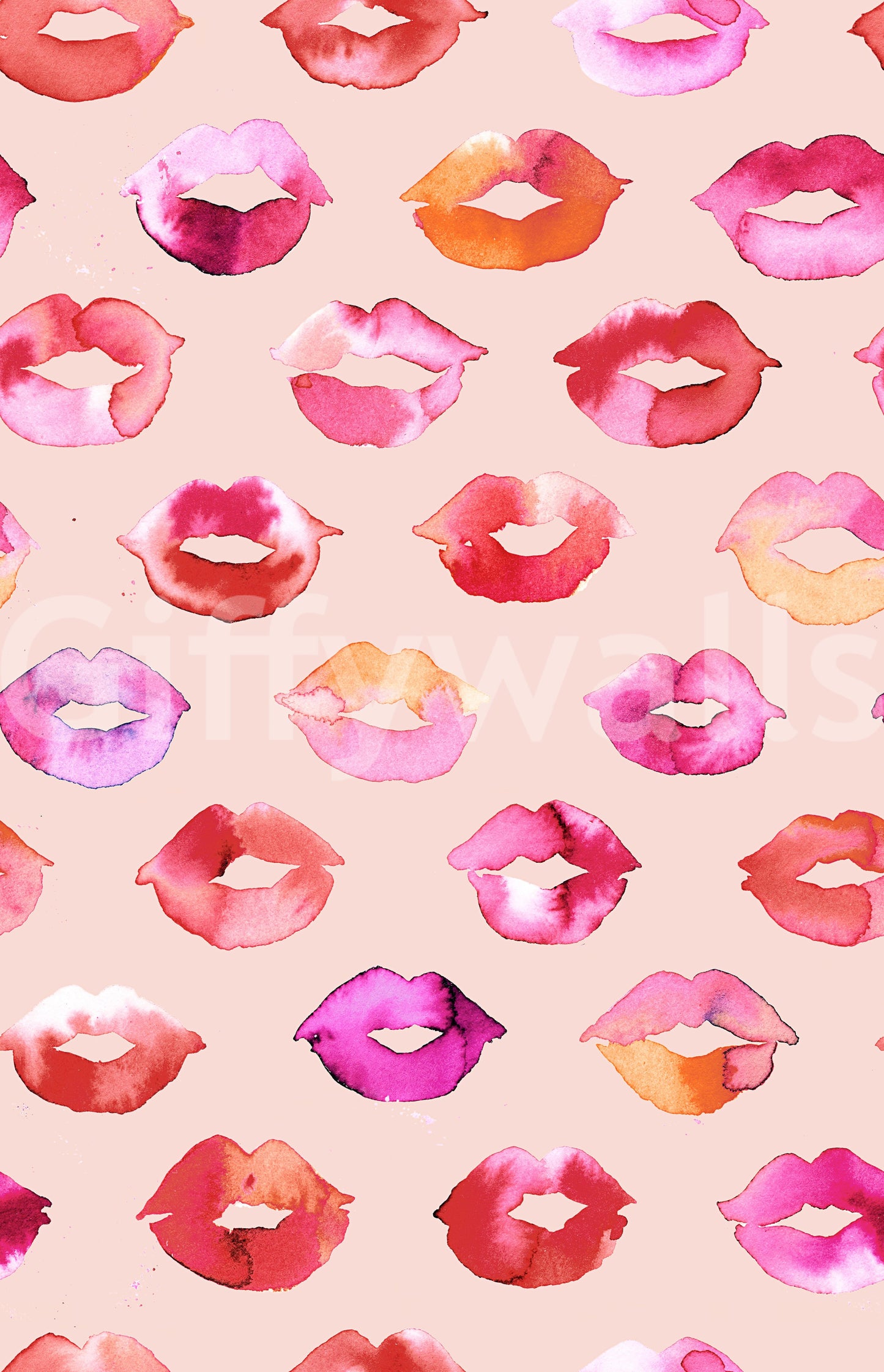 Playful love-themed wallpaper in pink tones