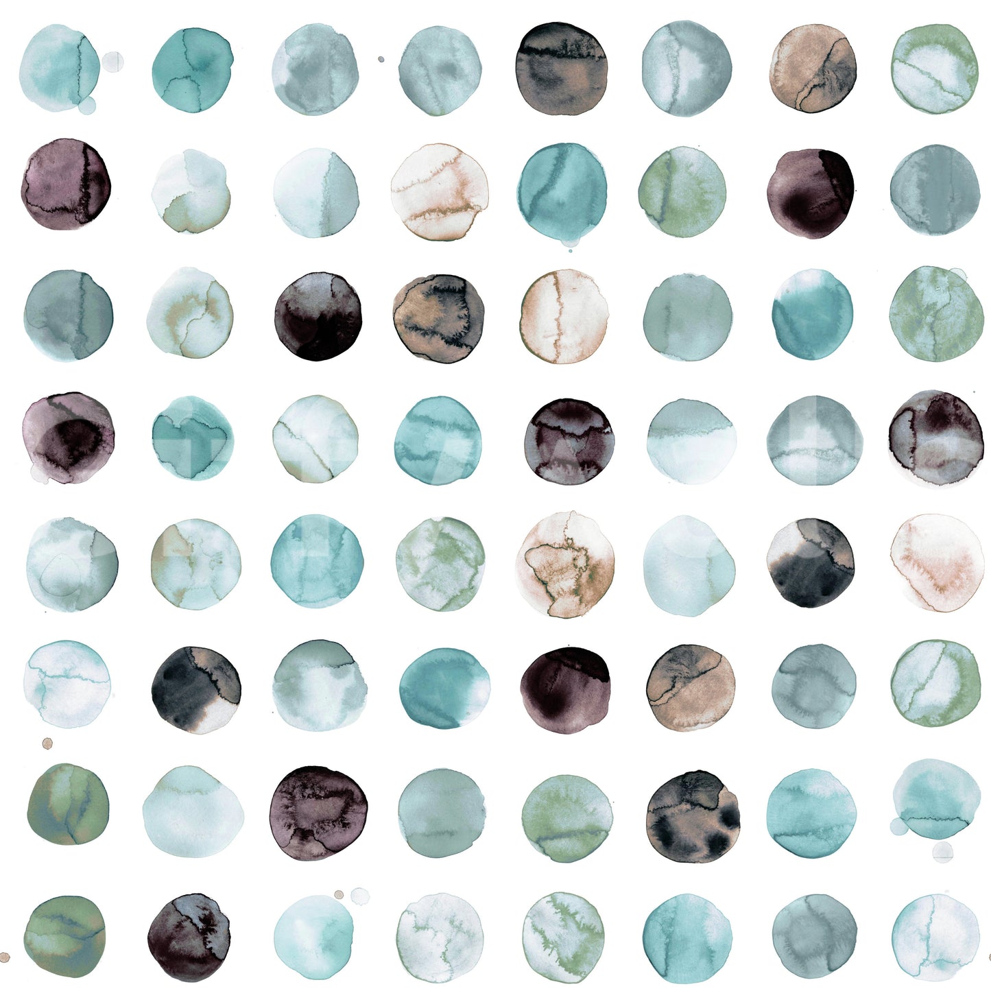 Watercolor Minimal Scandi Dots Aqua Blue Wallpaper