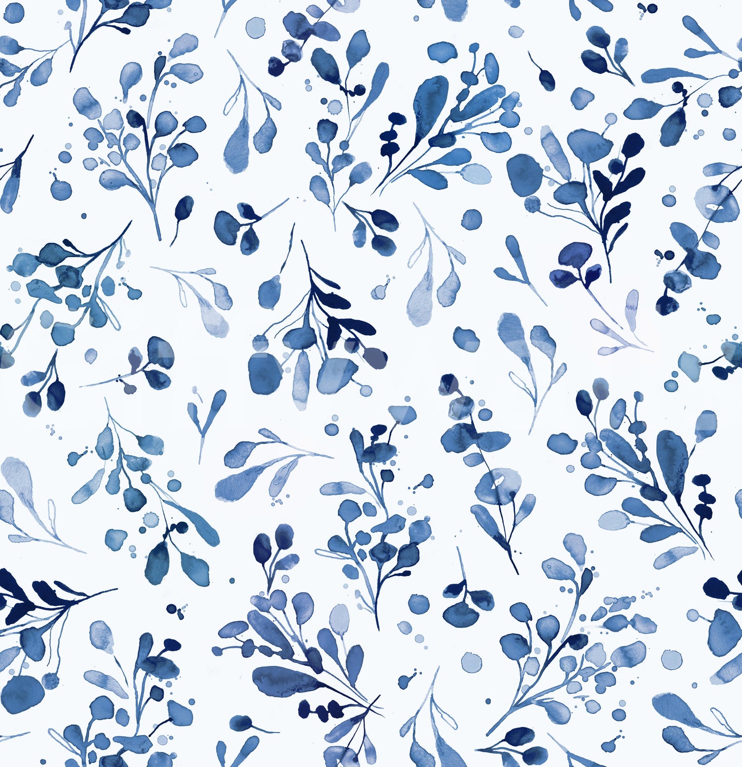 Blue wild plant wallpaper for serene and calming rooms