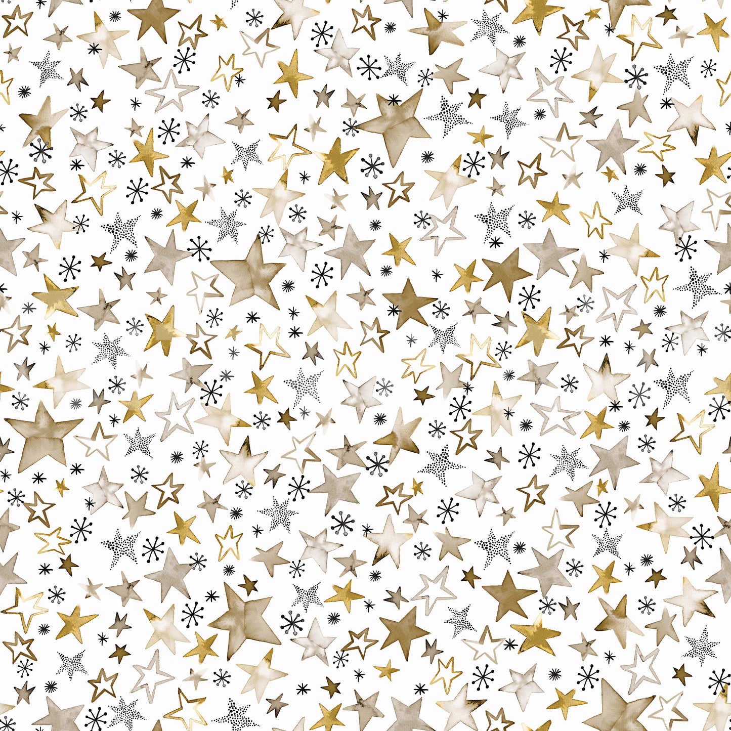 Winter Gold Stars Wallpaper for a Dreamy Kids Room