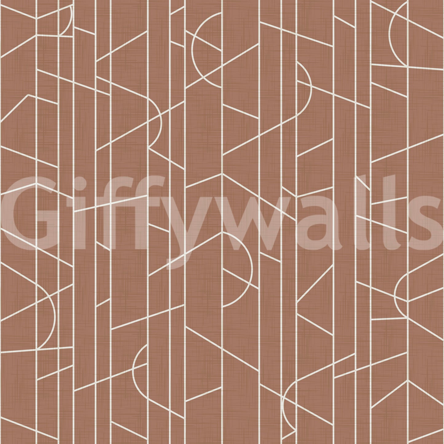 Elegant mocha wall mural featuring artistic line decor