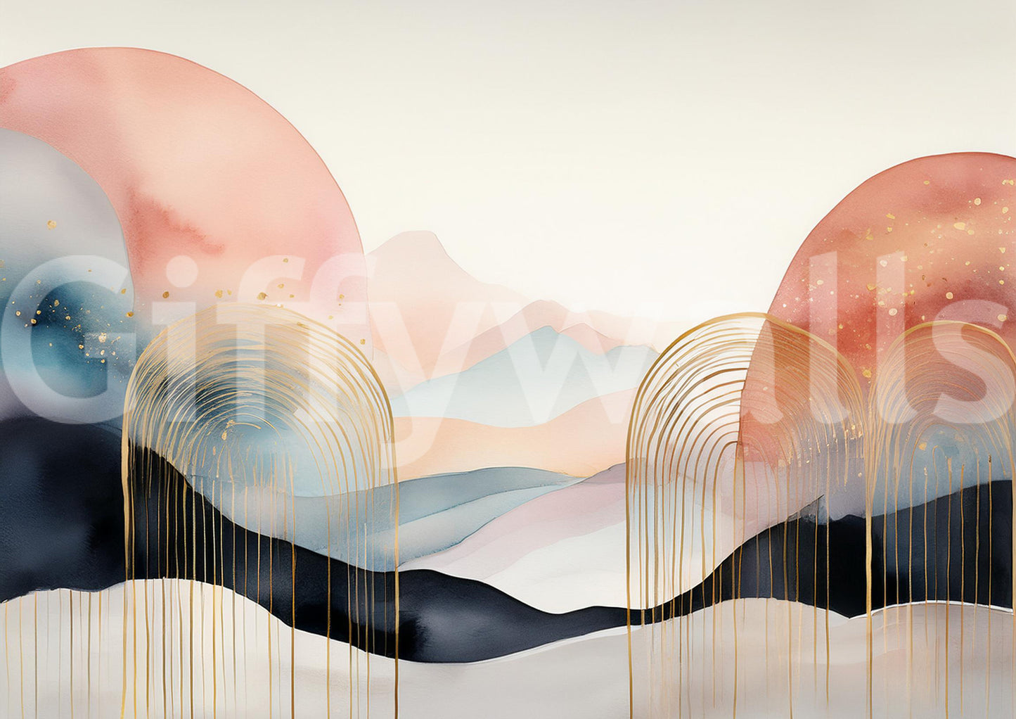 Boho Dreamscape Mural for a Calming Kids Room