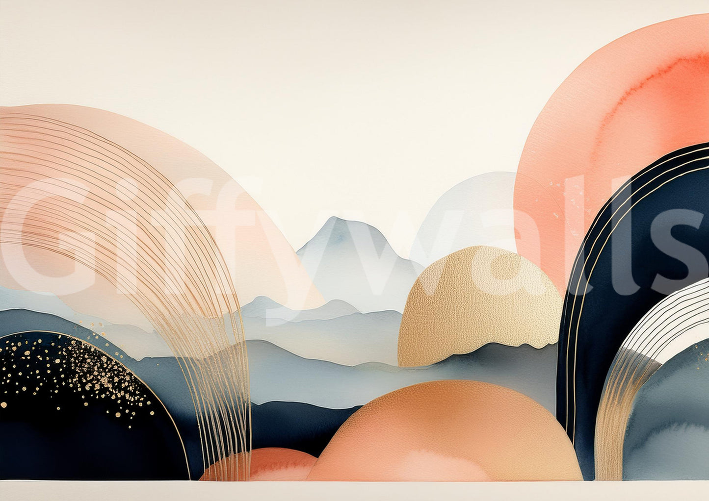 Dreamy Cloud & Star Skyscape Mural for Kids in Boho Style