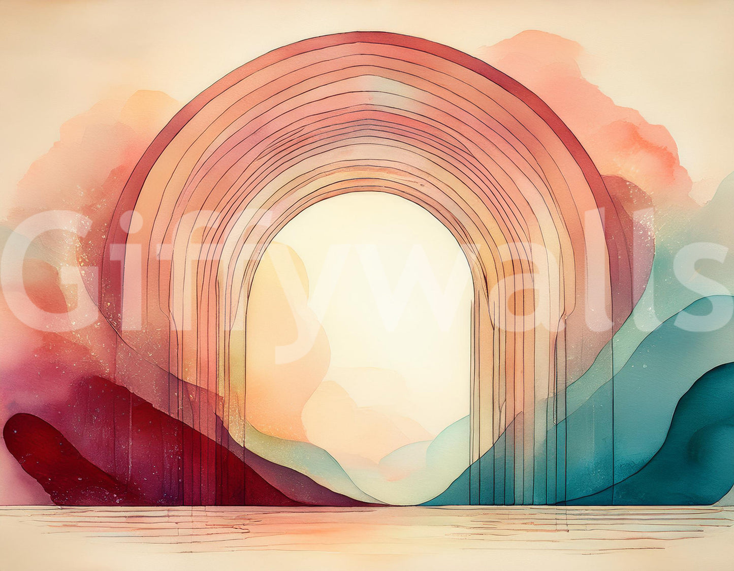 Rainbow Dream Portal Wall Mural