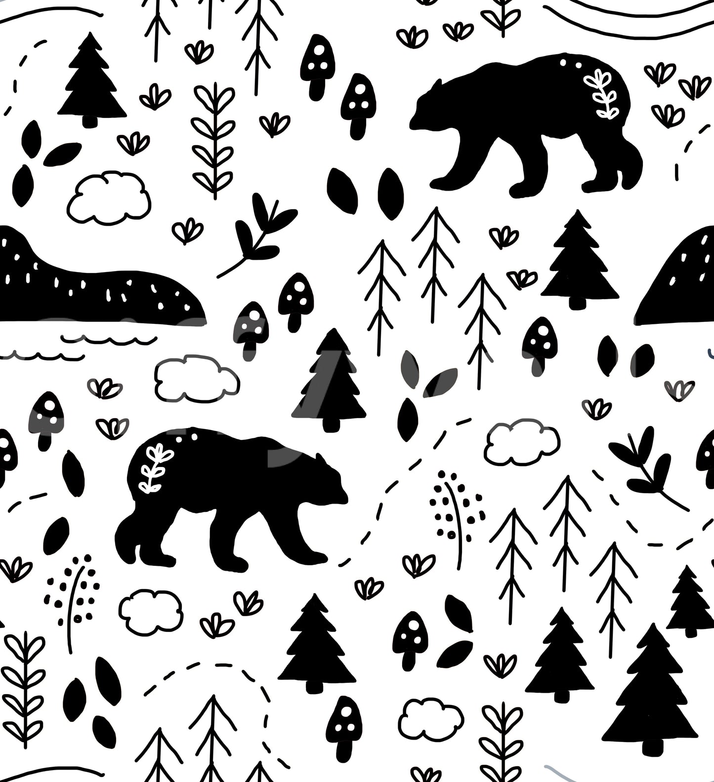 Lush green hiking trail wallpaper for serene interiors