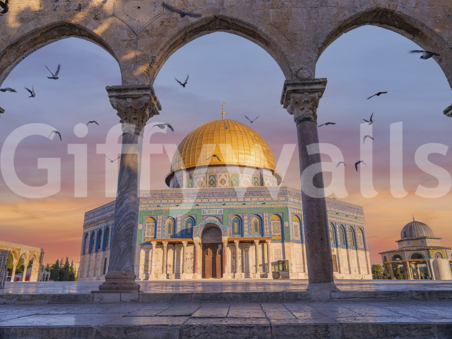 Architecture mural with spiritual symbolism