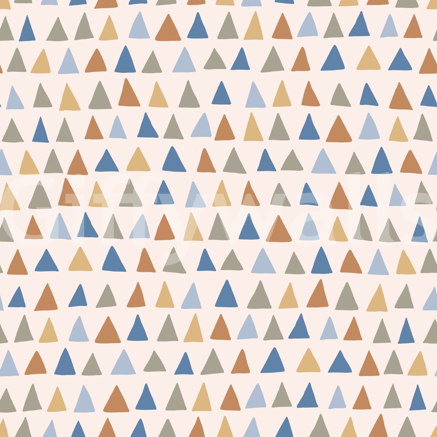 Boho pattern wallpaper with geometric layout