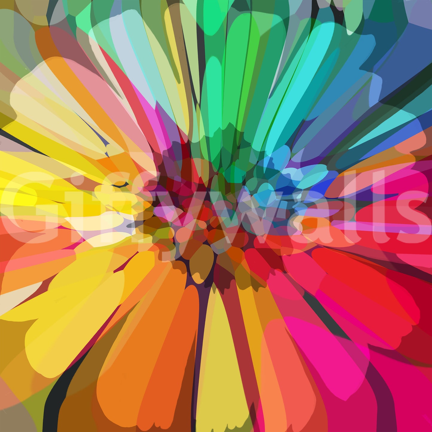 Bold and lively Chromatic Burst wallpaper for any room
