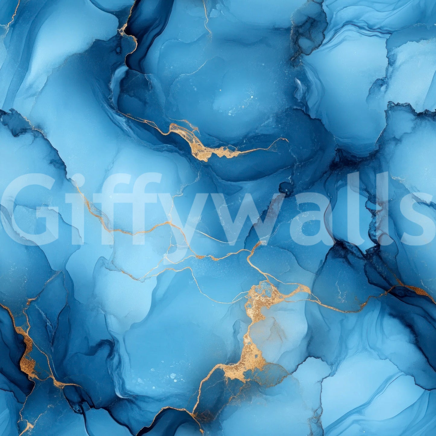 Artistic wallpaper resembling a flowing river in blue