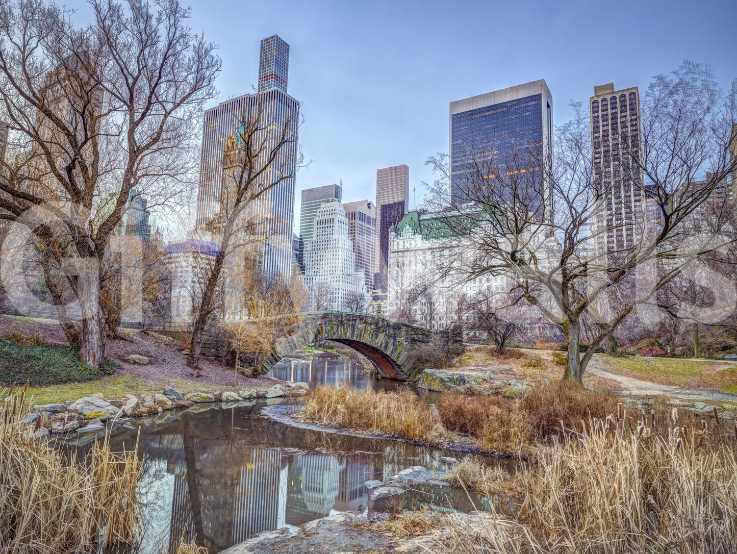 Wallpaper featuring Gapstow Bridge and NYC skyline
