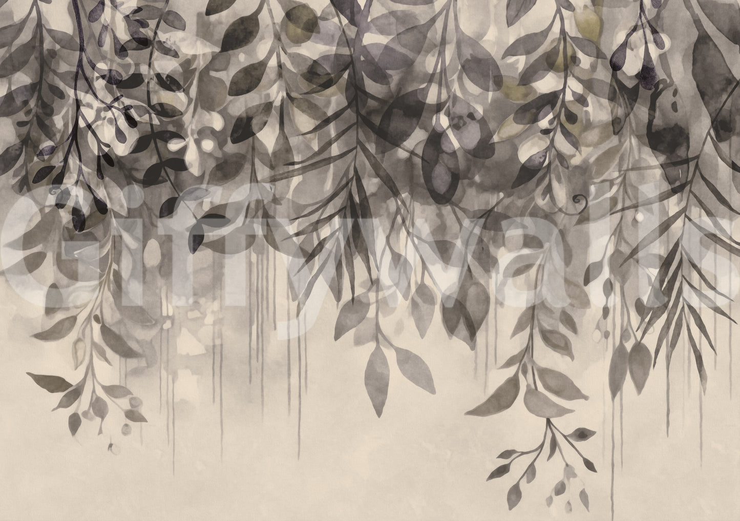 Light leaf mural wallpaper for bedrooms