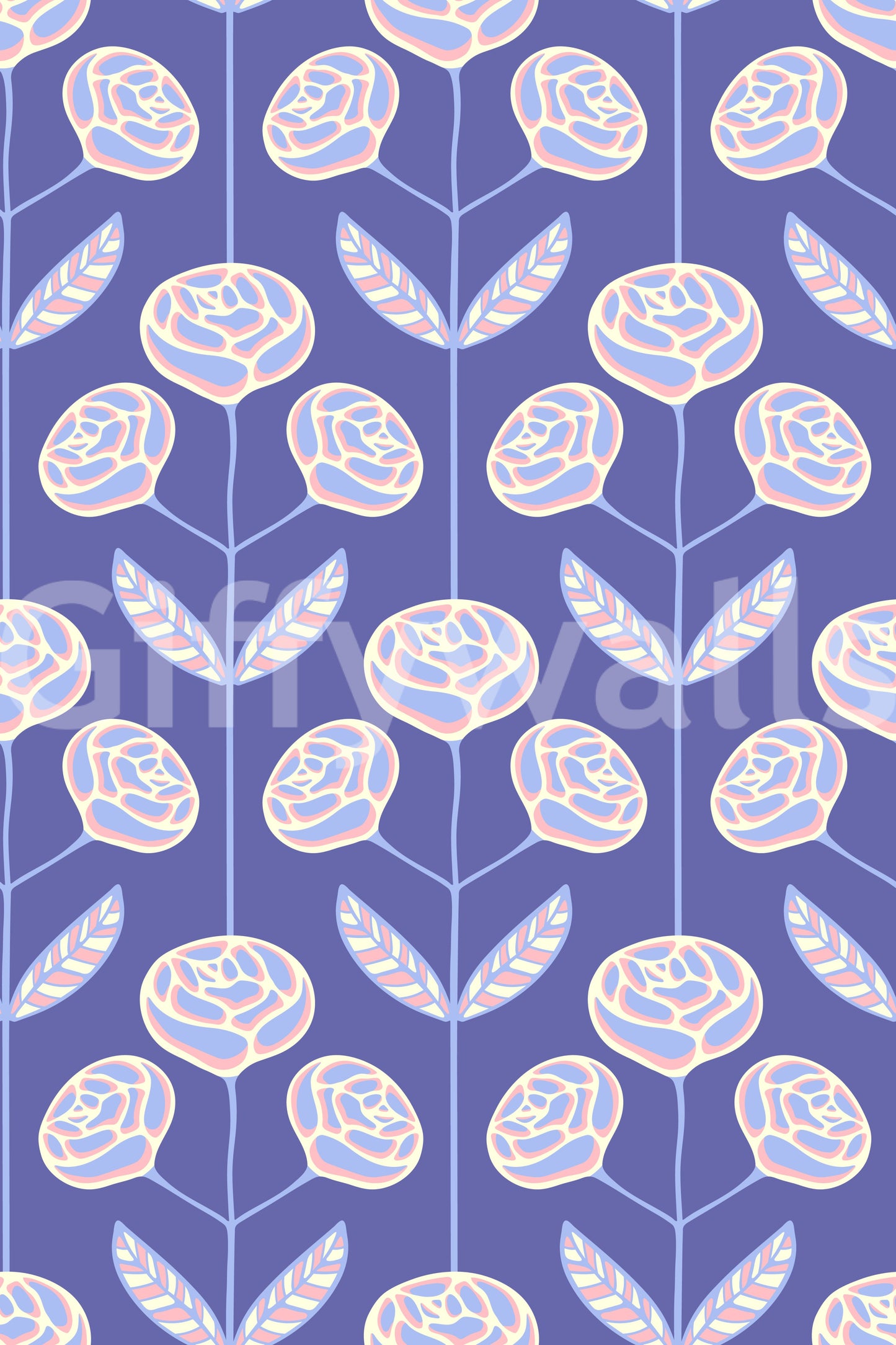 Dynamic and flowing leaf and flower shapes.