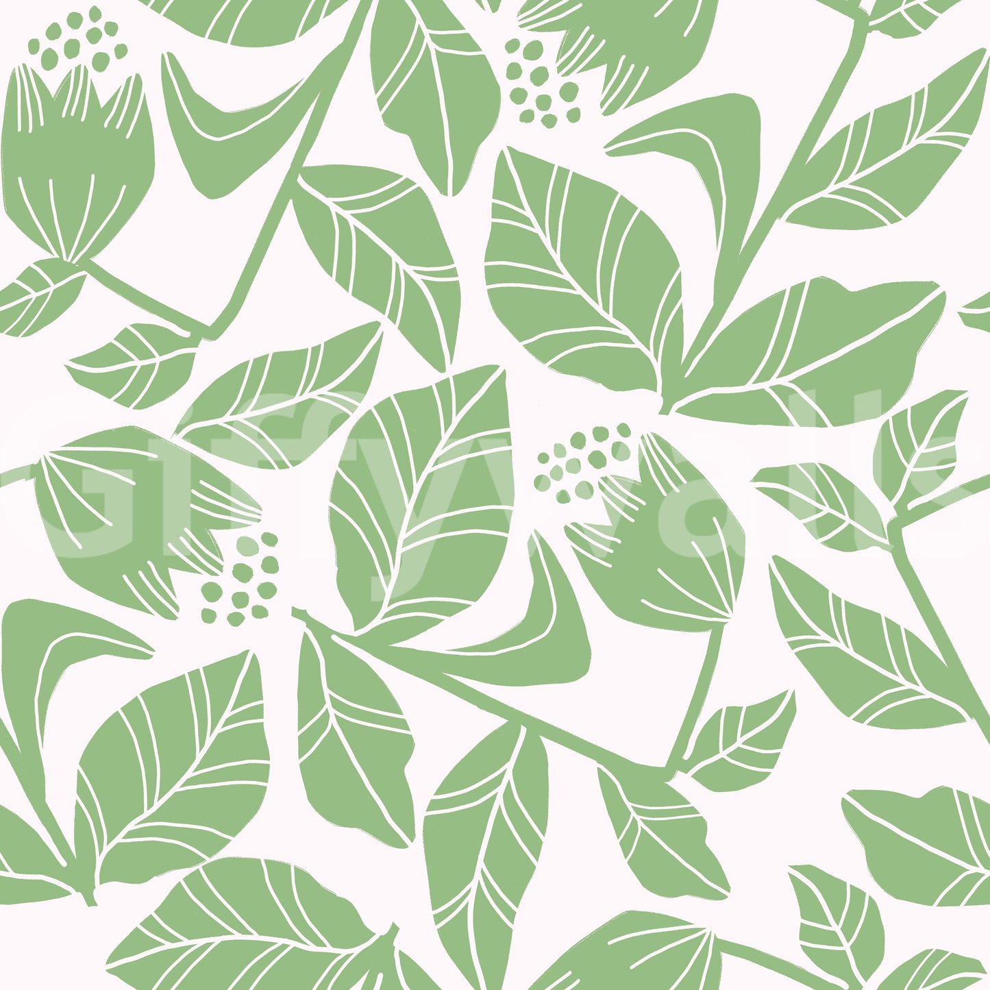 Stylish mint floral print