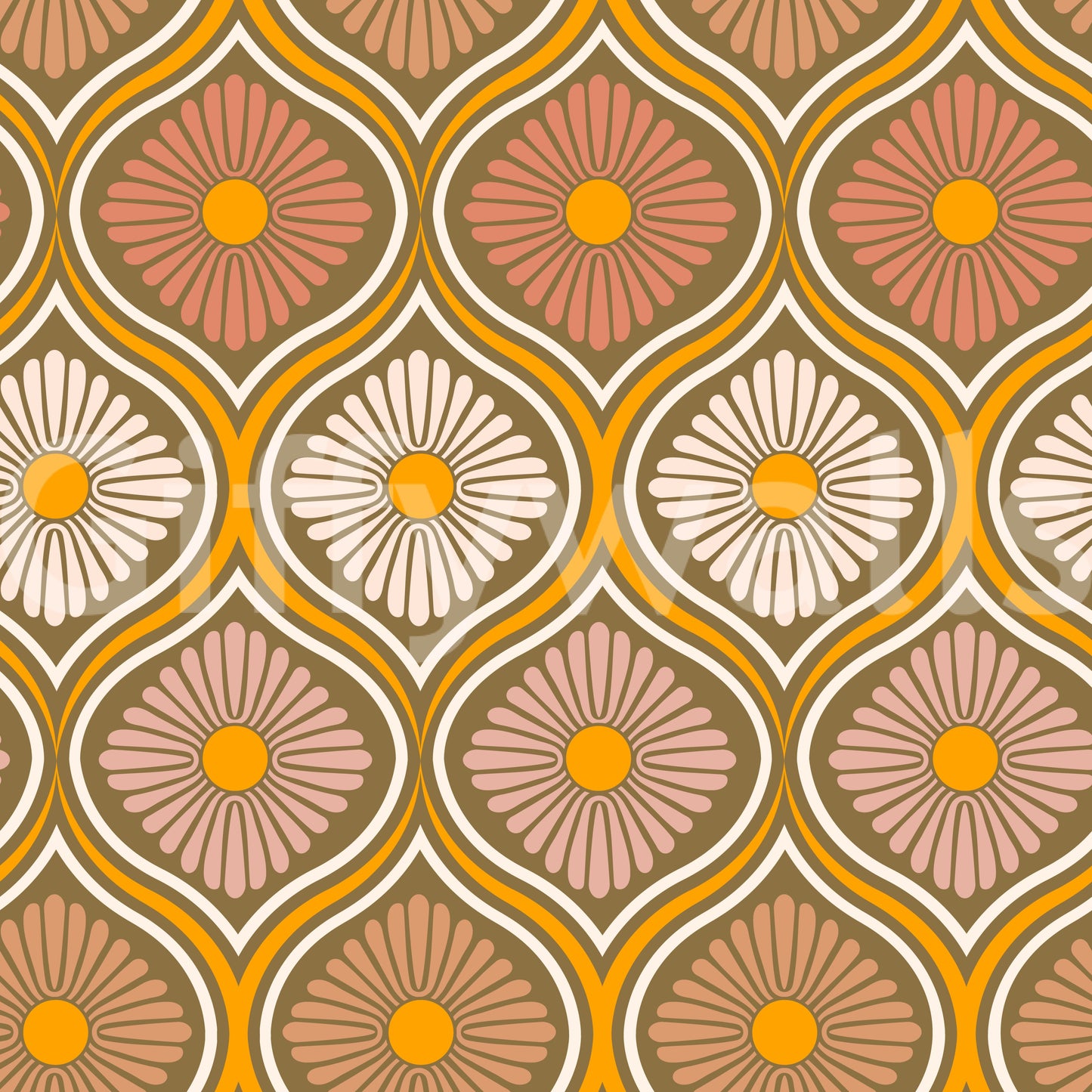Abstract daisy pattern wallpaper