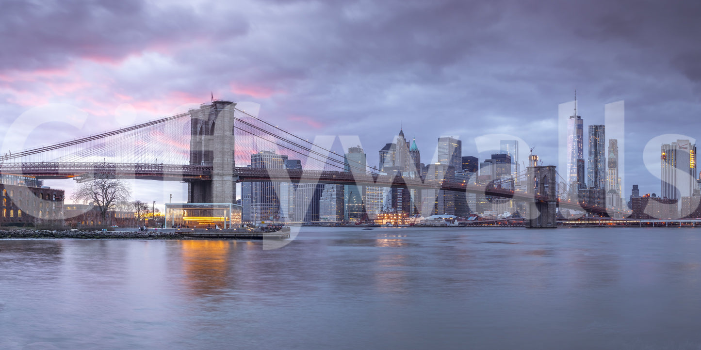 The image captures the transition from day to night.