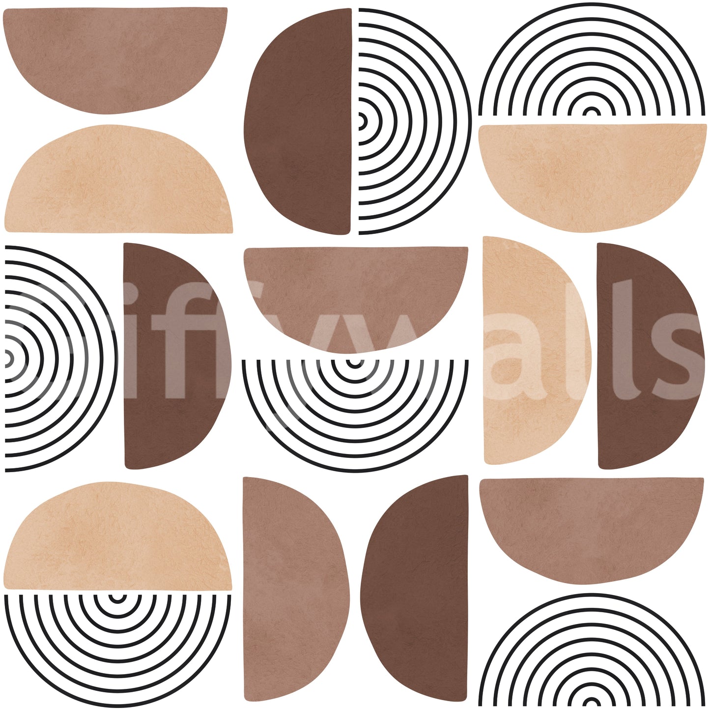 A sample swatch of the Terracotta Arcs wallpaper.