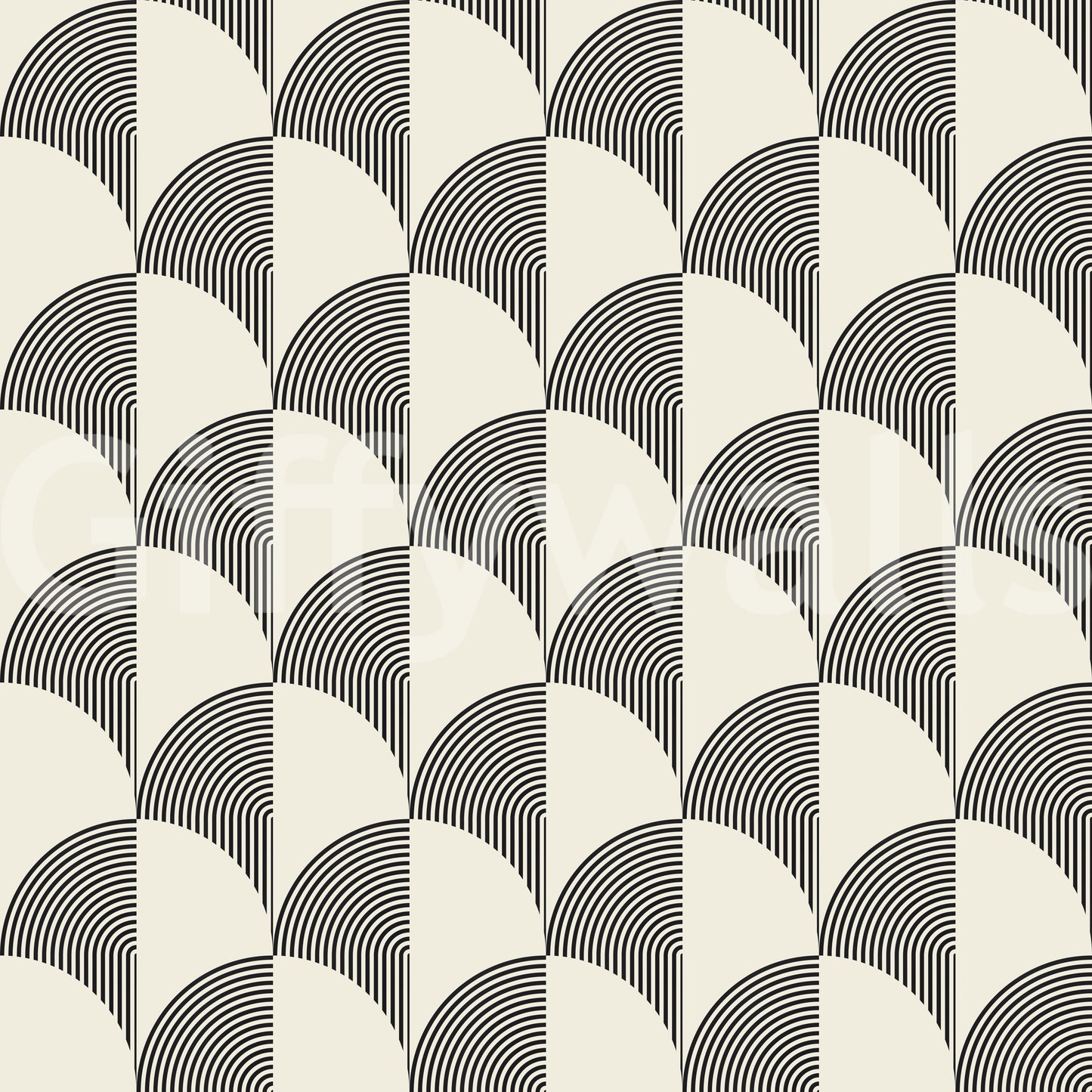 The wallpaper is well-lit, showing off the clean lines of the pattern.