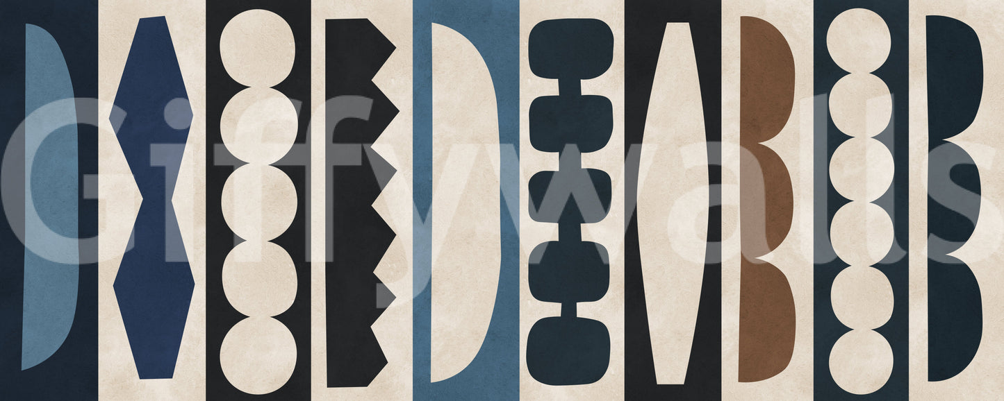 The mural gives the room a focal point.