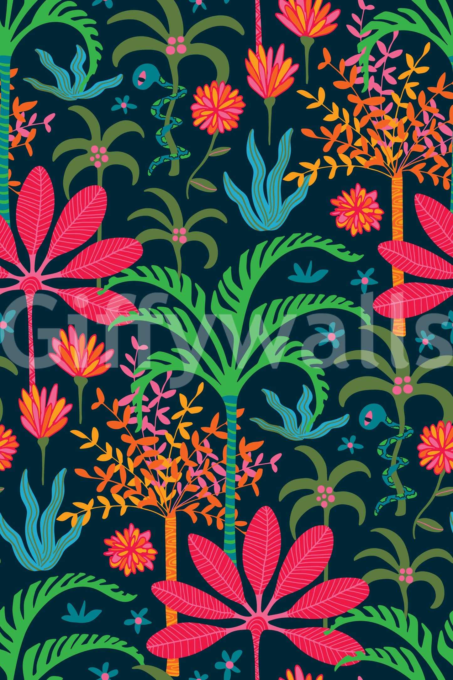 The wallpaper has a smooth, non-reflective matte finish.