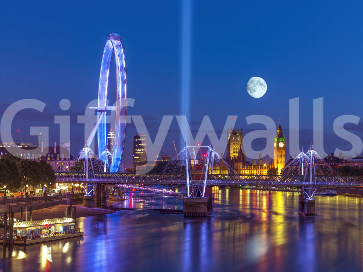 The lights from the buildings are starting to come on.