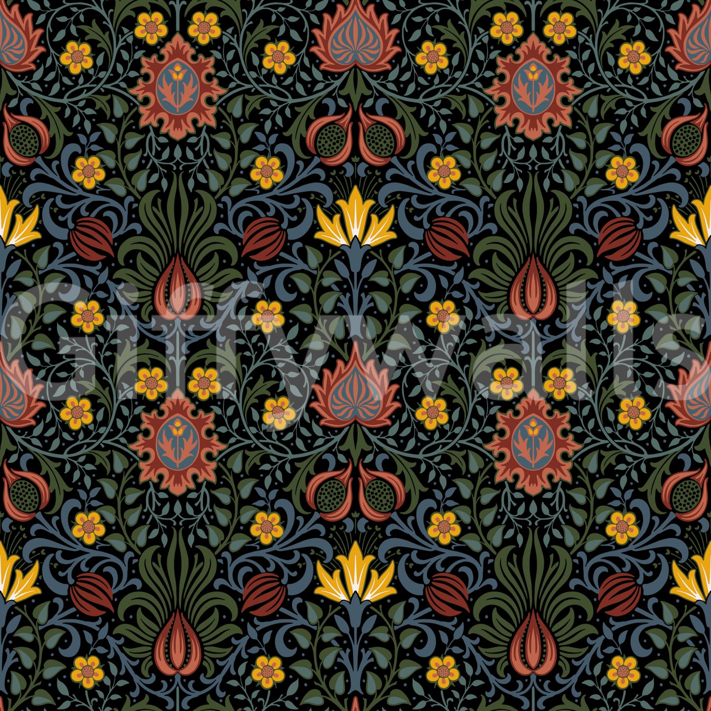 The wallpaper has a smooth, non-reflective matte finish.