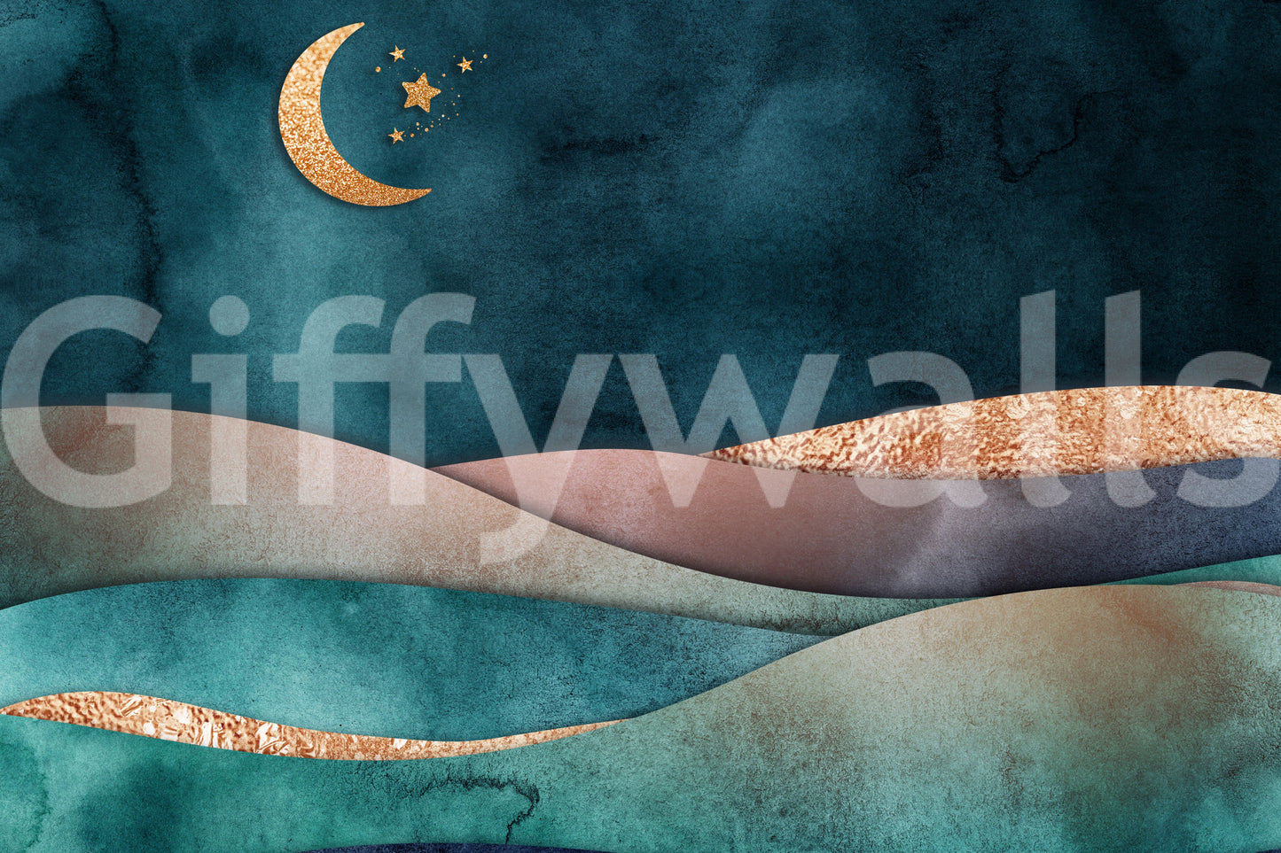 Golden Moon Hues Wall Mural