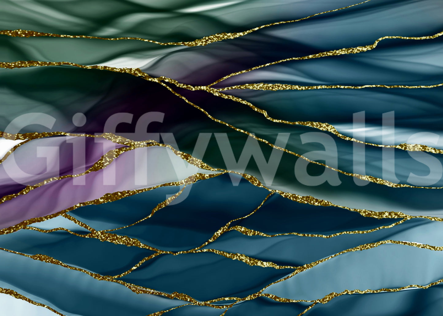 Gilded River Abstract Wall Mural