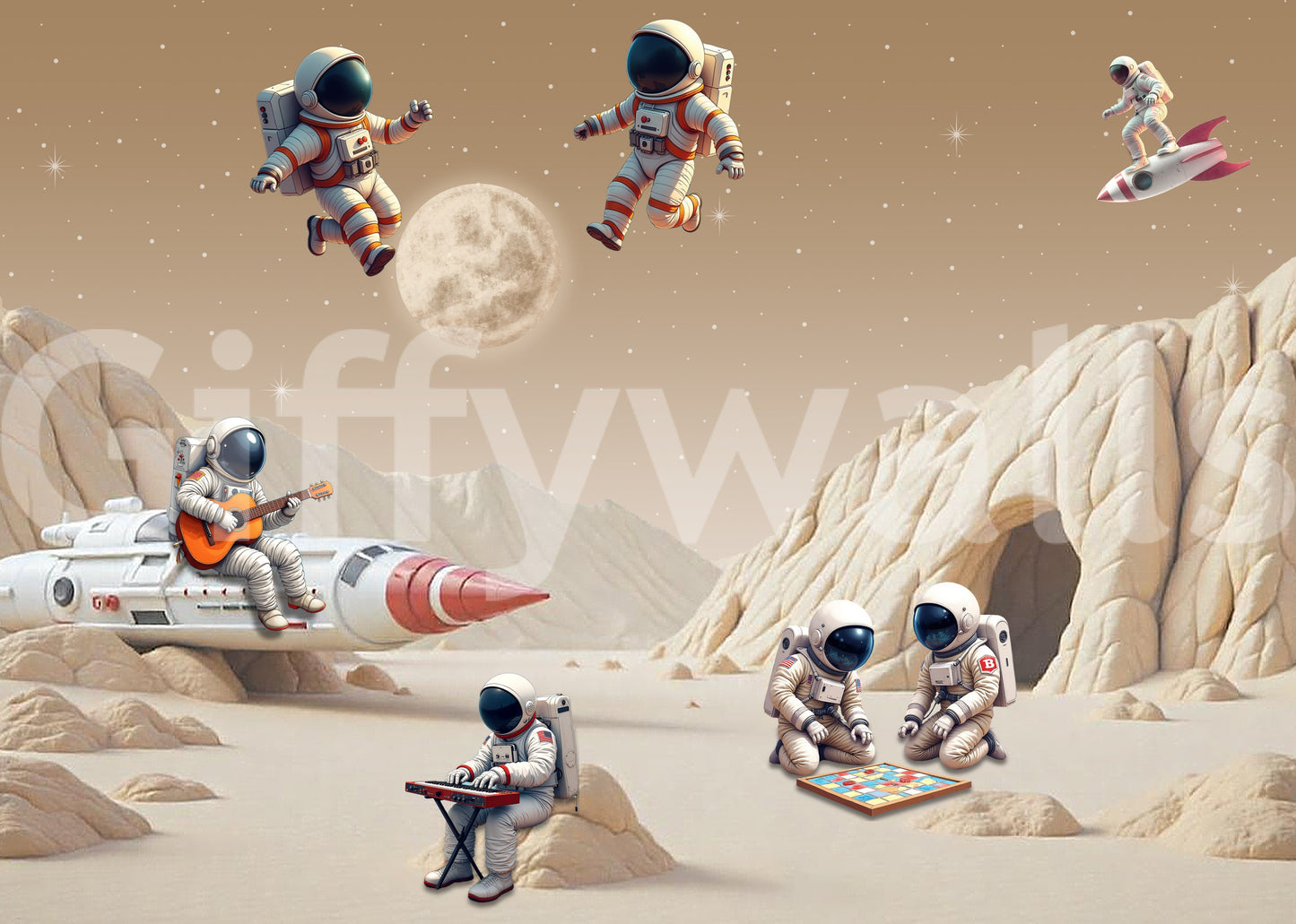 Wall mural showing a quiet space scene