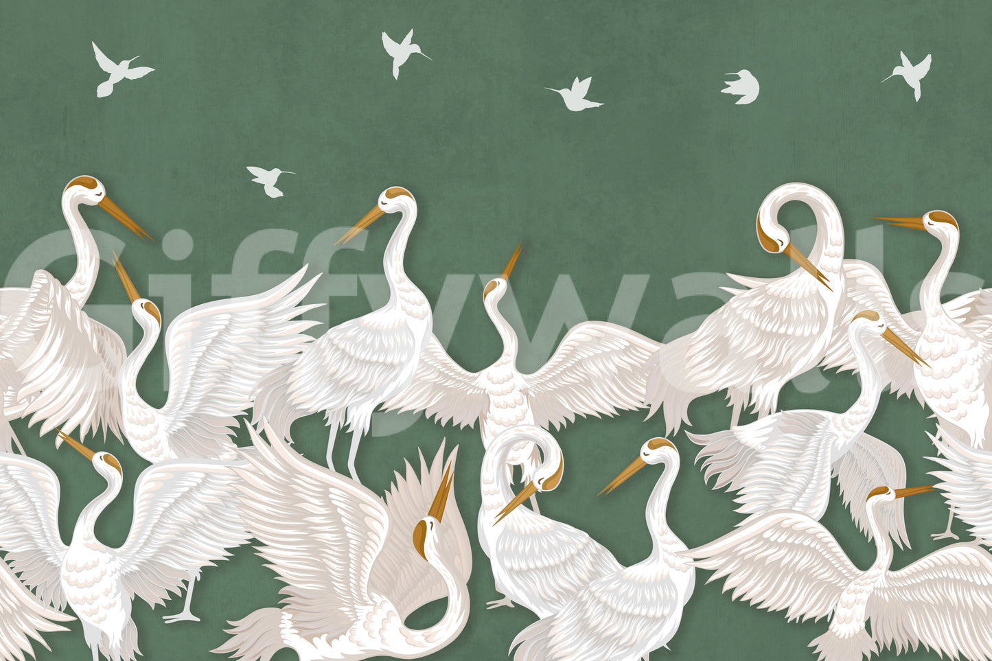 The style is a soft-focus illustration or a painterly design.