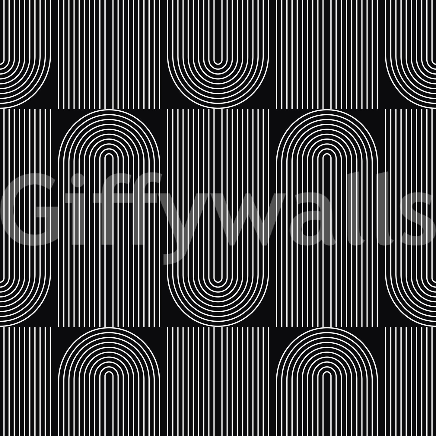 A seamless pattern of geometric outlines on a wall